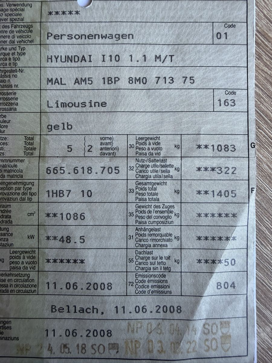 Hyundai Autos: Hyundai I10 1.1  – Gebraucht aus Oberönz von Xyz90 9