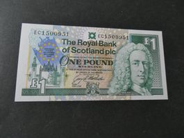 Schottland 1992, 1 Pound    ungefaltet