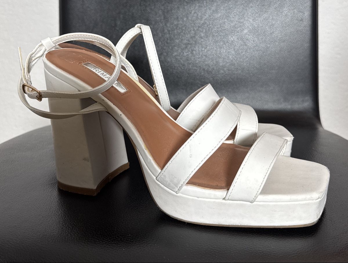 Prime Shoes Scarpe da donna: White Platform Block Heel Sandals - Size 40 – Usato da Spreitenbach venduto da Mutter001 2