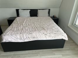 IKEA MALM Bettset 180x200 mit Schubladen, Nachttischen, Latt