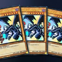 3x Rotäugiger Schwarzer Drache Set Ultra Rare Yugioh 1. Aufl