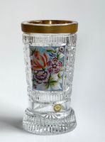 CRYSTAL VASE*BOHEMIA*HANDGESCHLIFFEN*GOLDRAND*****