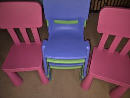 Kindersitzgruppe im Set, Stapelstühle, Plastik, robust, Top!