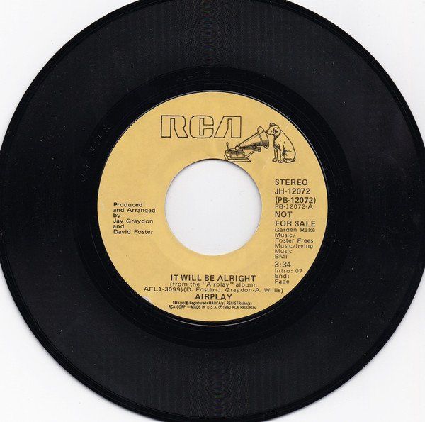 Dischi in vinile: Airplay: It Will Be Alright 7" – Usato da Steinhausen venduto da Vilivinili