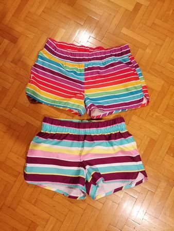 2 Shorts de bain Tribord rayé multicolore taille 12 ans