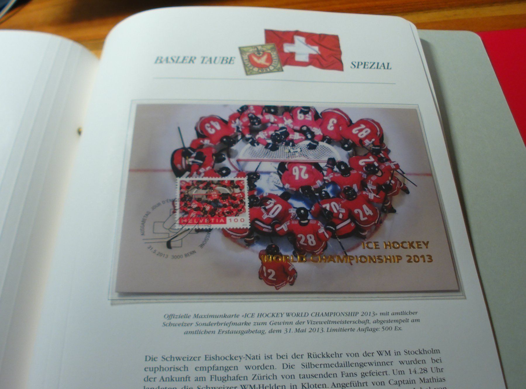 Alle Briefmarken: Maximumkarte Eishockey-WM 2013 – Gebraucht aus Niederwil AG von morostahu 1