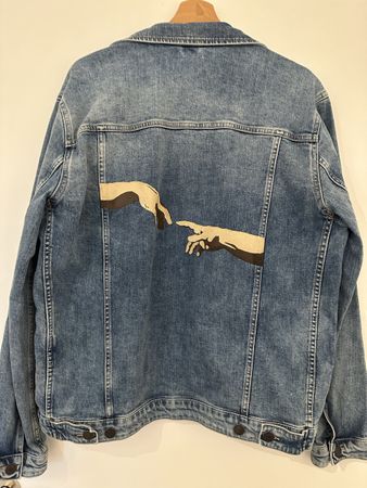 Jack & Jones Jeansjacke Gr. L – handbemaltes Unikat