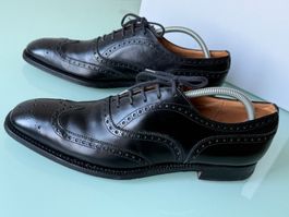 CHURCH'S Brogue Oxford Derby Schwarz Leder Schuhe