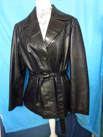 NORMAR ECHTLEDER JACKE MIT GÜRTEL HANDSCHUH WEICH GR 44
