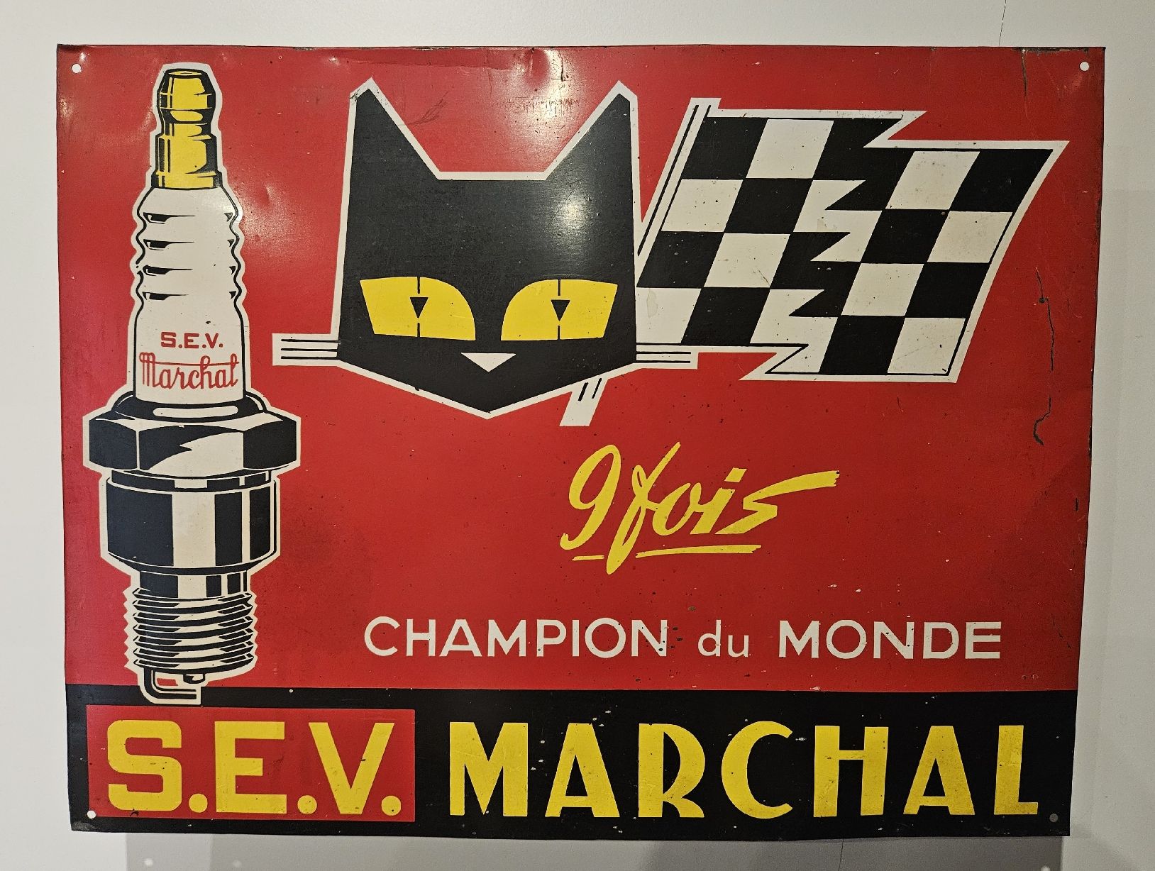 Insegne: Blechschild,kein Emailschild,Marchal,Zündkerze,Oldtimer,S.EV – Usato da Möhlin venduto da Emailix