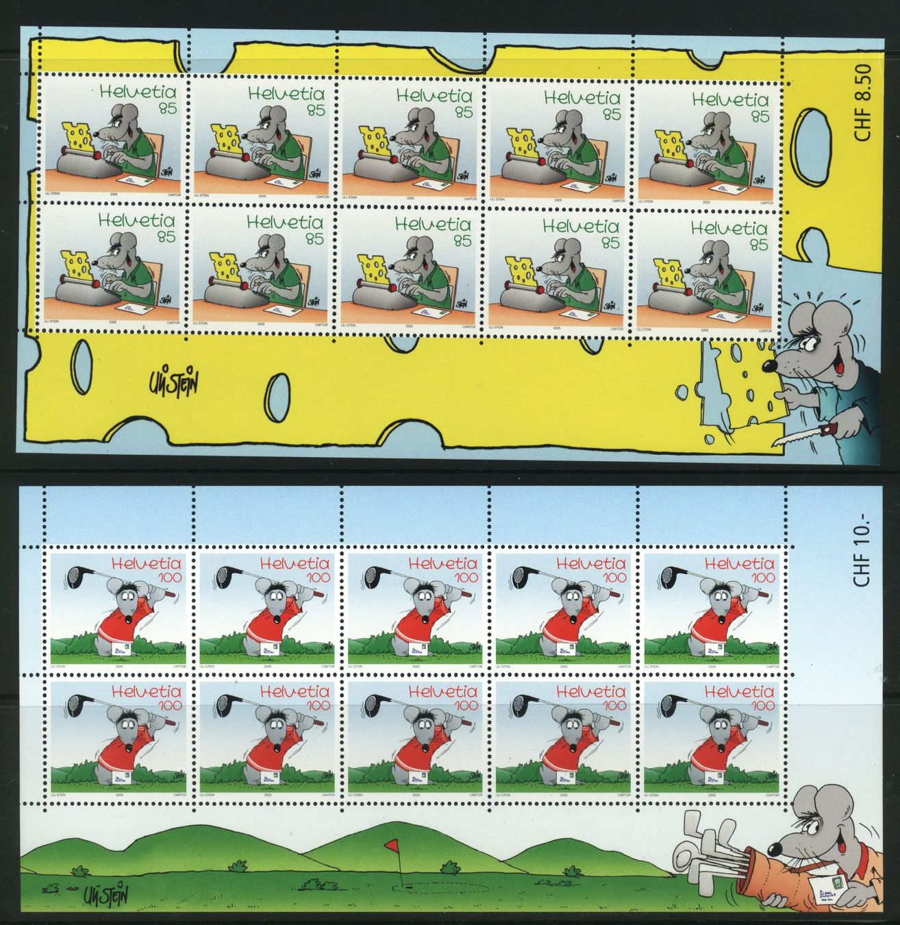 Tutti i francobolli: 2005, Sondermarken Comics, Kleinbogen ** – Usato da Willisau venduto da Vollstempel