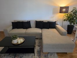 Ecksofa mit Bettkasten beige gebraucht mit Gebrauchsspuren