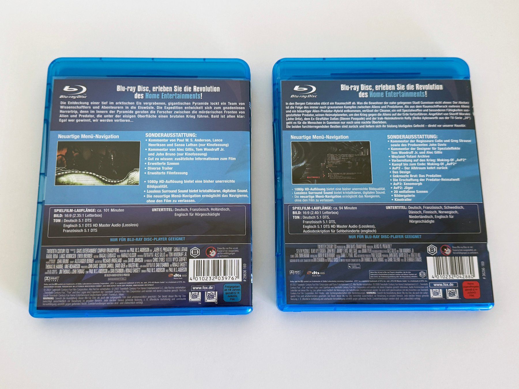 Tous les DVDs: AVP Alien vs. Predator 1 + 2 Bluray - Blu-Ray – D'occasion à Neuheim par vnetz 1