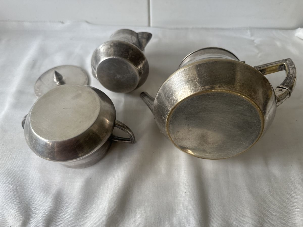 Geschirrsets: Antikes Kaffeeservice, versilbert, 3-teilig, Vintage Look – Gebraucht aus Zürich von Chaeffeler 4
