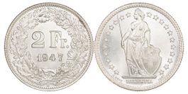 2 Franken von 1947 (Stempelglanz)