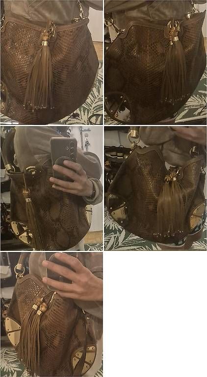 Taschen: Sac python véritable, pampilles bambou – Gebraucht aus Genève von ele_v95j 2