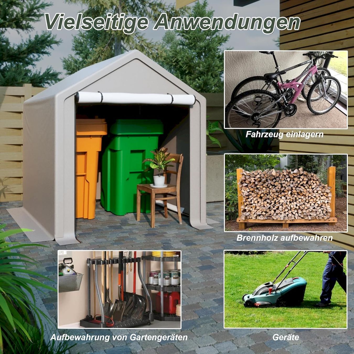 Sonstiges Radsport Zubehör: Fahrradgarage 170X190X200CM Grau – Neu und originalverpackt aus Bottighofen von zaap 4