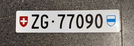 Zuger Kontrollschild Nummernschild ZG77090