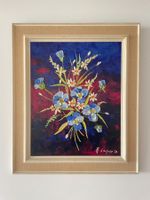 Huile sur Toile Bouquet de Fleurs Adrien Lechaire 1975