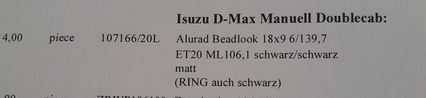 Pneus & Roues: 4 Räder zu Isuzu D Max – D'occasion à Gunzwil par Toblerheinz 4