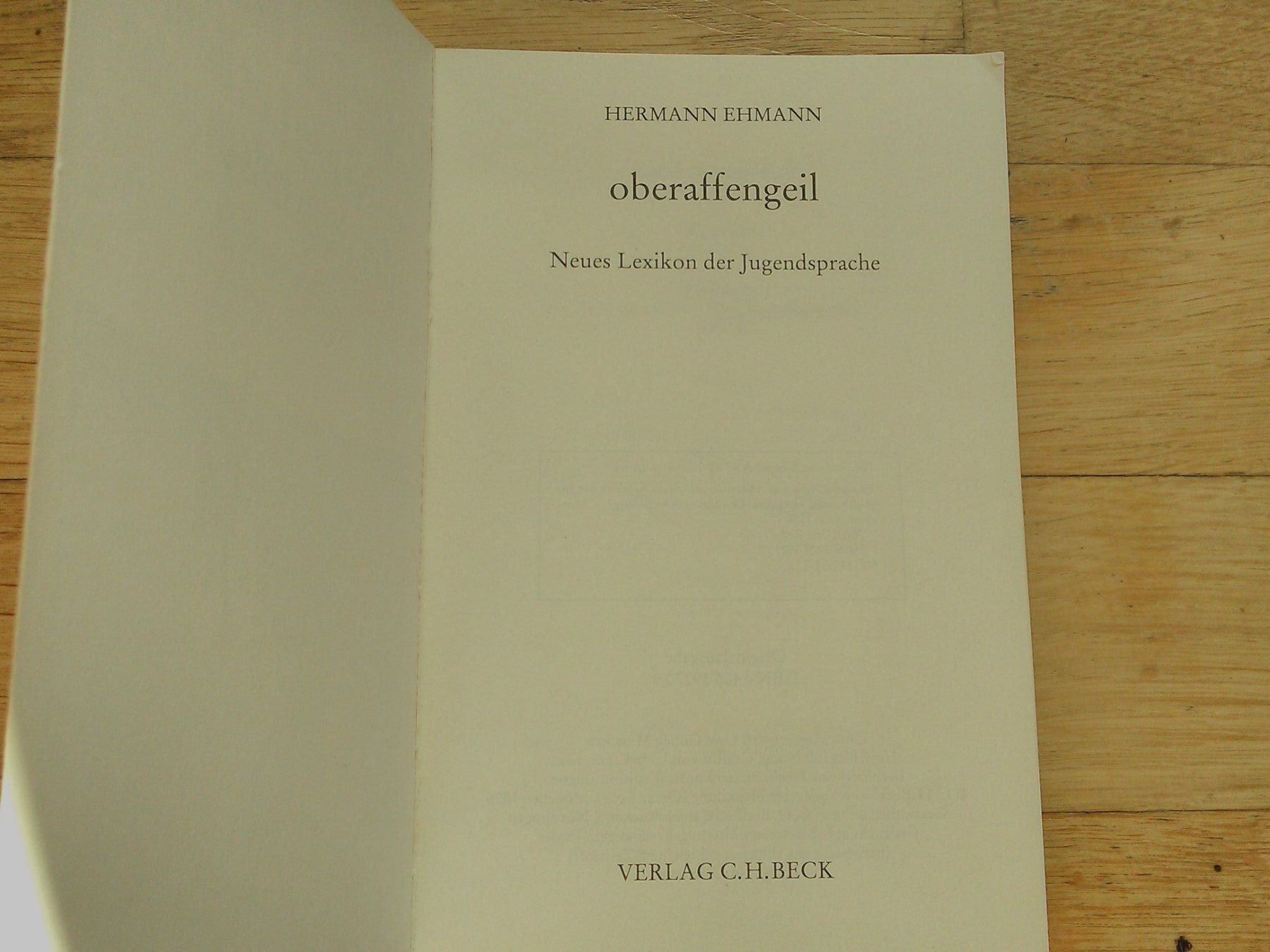 Libri: Oberaffengeil - (Hermann Ehmann) – Usato da St.Galllen venduto da elkaphone 2