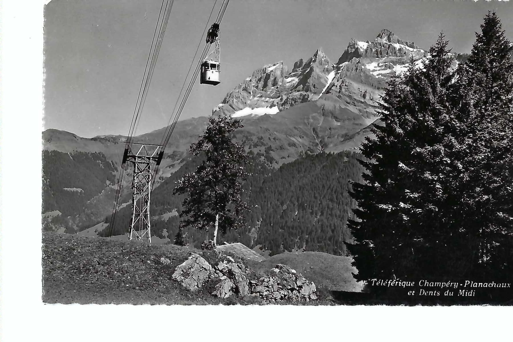 Cartoline postali: Champéry:  Téléférique Champery - Planachaux, Luftseilbahn – Usato da Thun venduto da 44wart