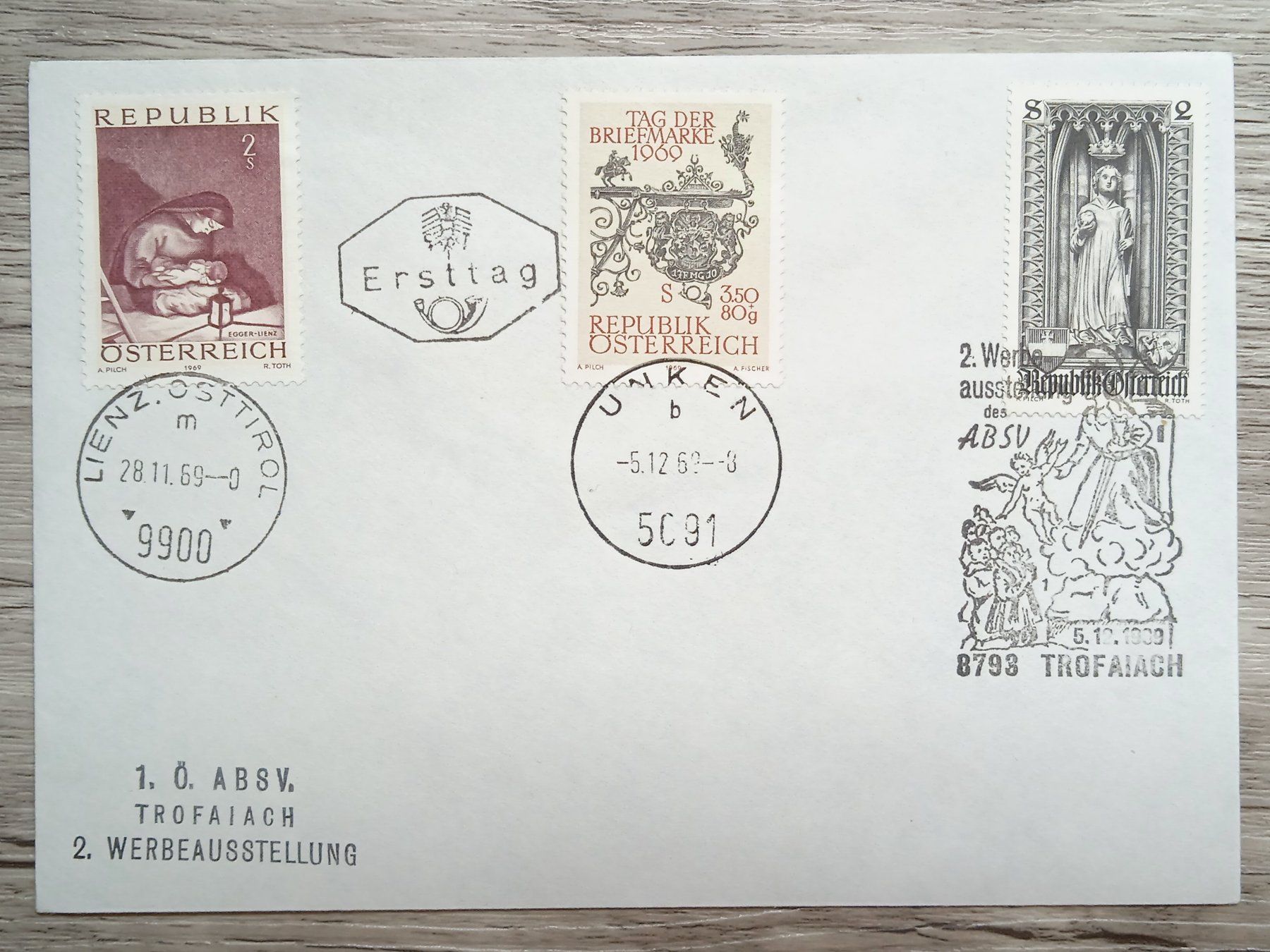 Tutti i francobolli: TR51 Enveloppe + Timbre Autriche 1969 – Usato da Cousset venduto da Patrick_Collections