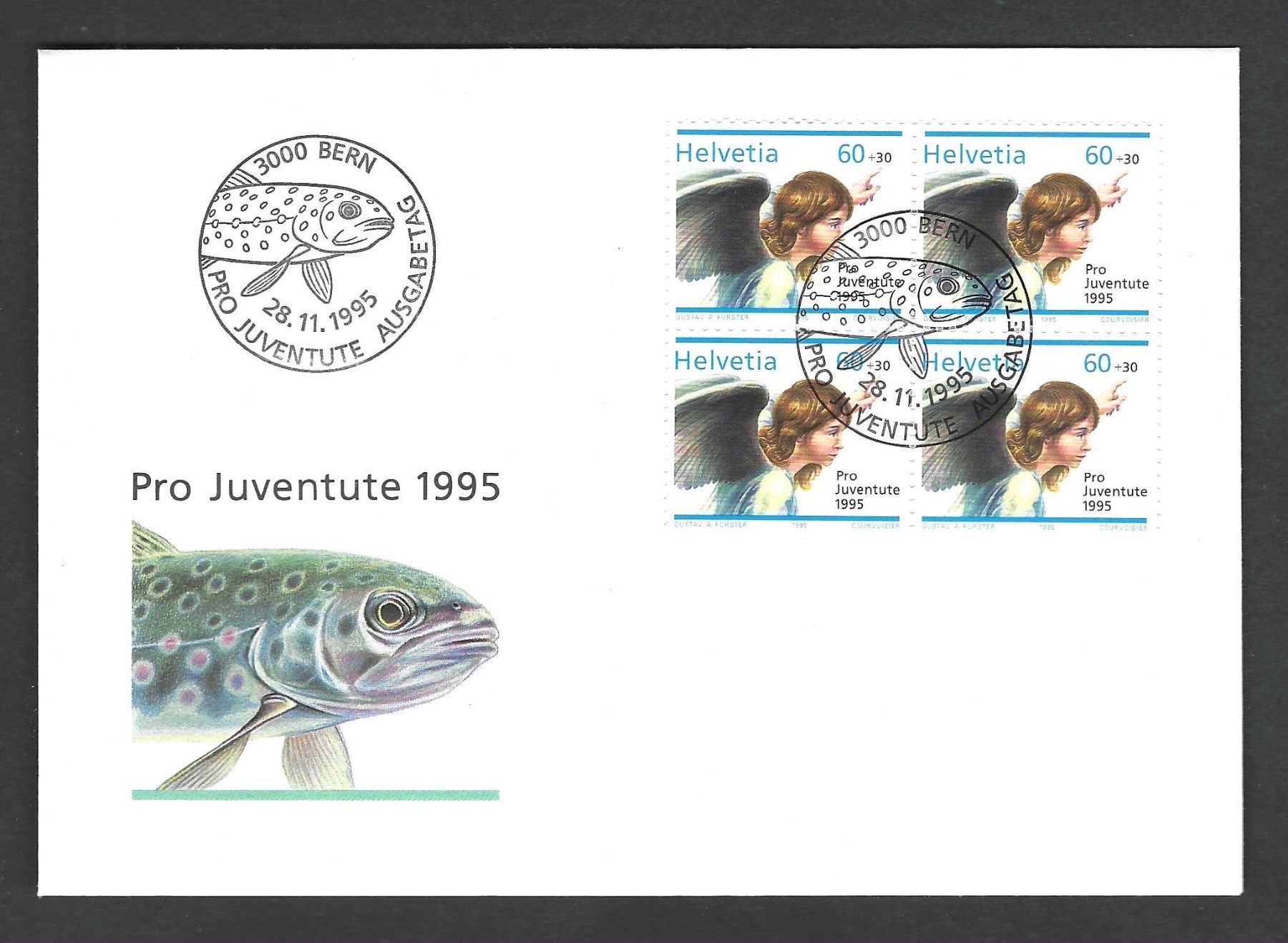 Tutti i francobolli: Pro Juventute Viererblock 1995 – Usato da Koblenz venduto da Markenhimmel