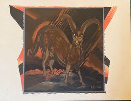 Henry DE WAROQUIER (1881-1970) Bouquetin, monogrammato