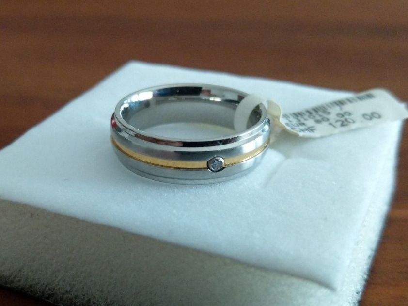 Anelli: Ring Stahl, NEU, Gr. 54 – Nuovo e nell'imballaggio originale da Köniz venduto da Kakadu22
