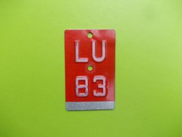 Velonummer / Fahrradnummer LU 83