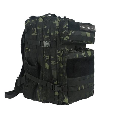 Taktischer Rucksack, viel Stauraum, Black-grey-camo 45l