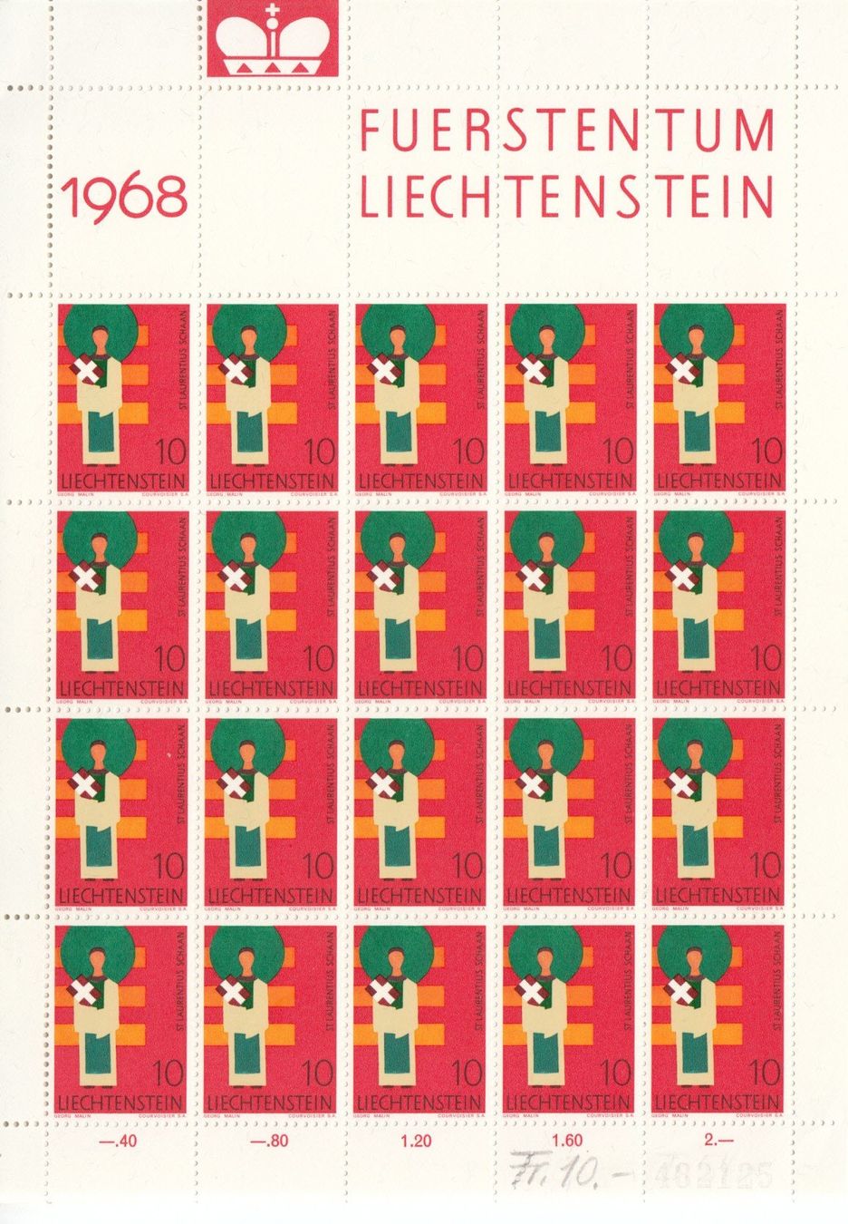 Alle Briefmarken: LBK 422 - 430 Bogen postfrisch – Gebraucht aus Bürglen TG von StampGraf 1
