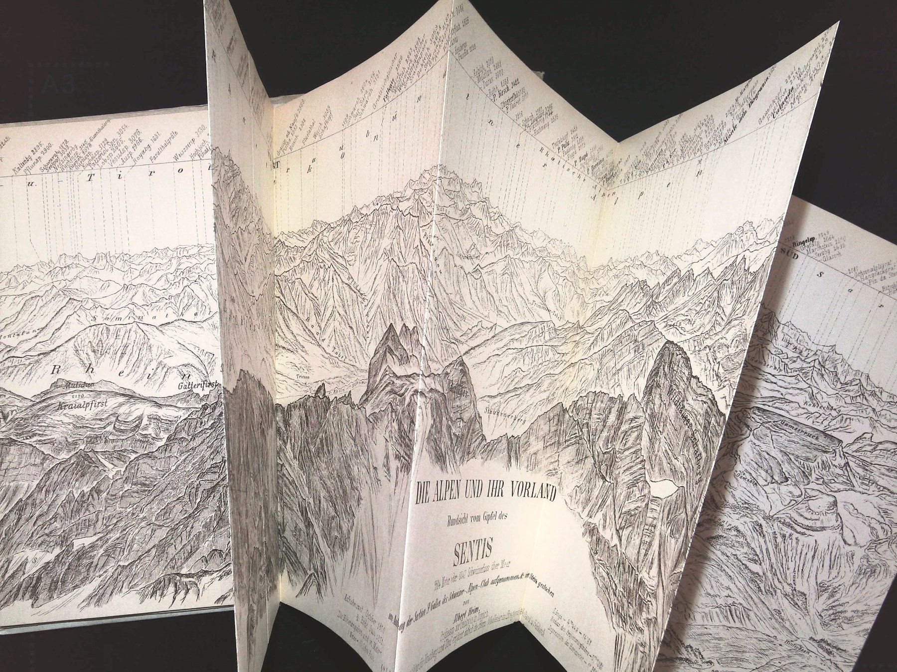Cartine & Atlanti: Säntis Panorama von A. Heim um 1885 – Usato da Rafz venduto da Helvet32 2