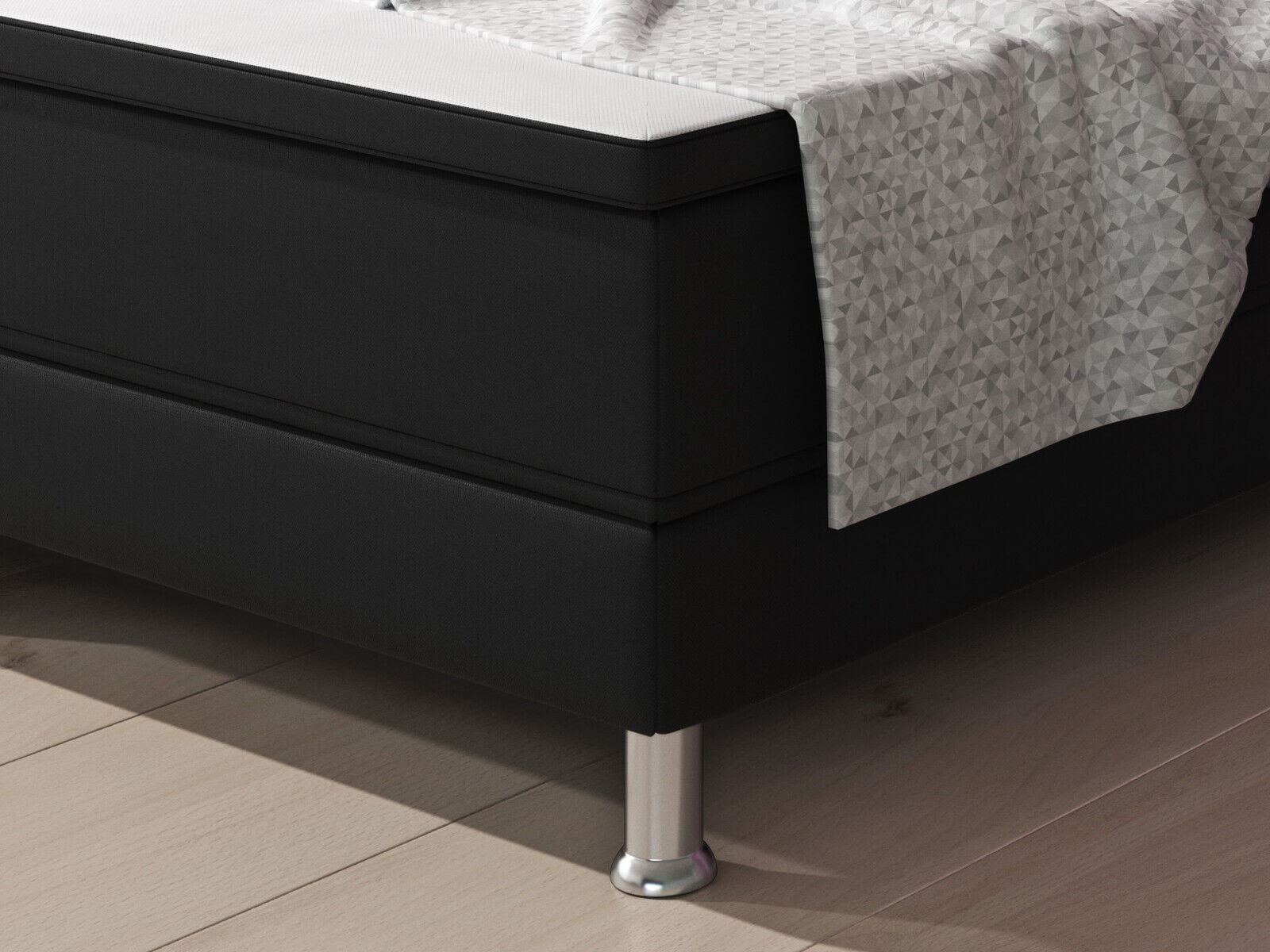Betten: Boxspringbett 140x200 Schwarz Hotelbett Bett – Neu und originalverpackt aus Wallenwil von toesstal-vertrieb 4