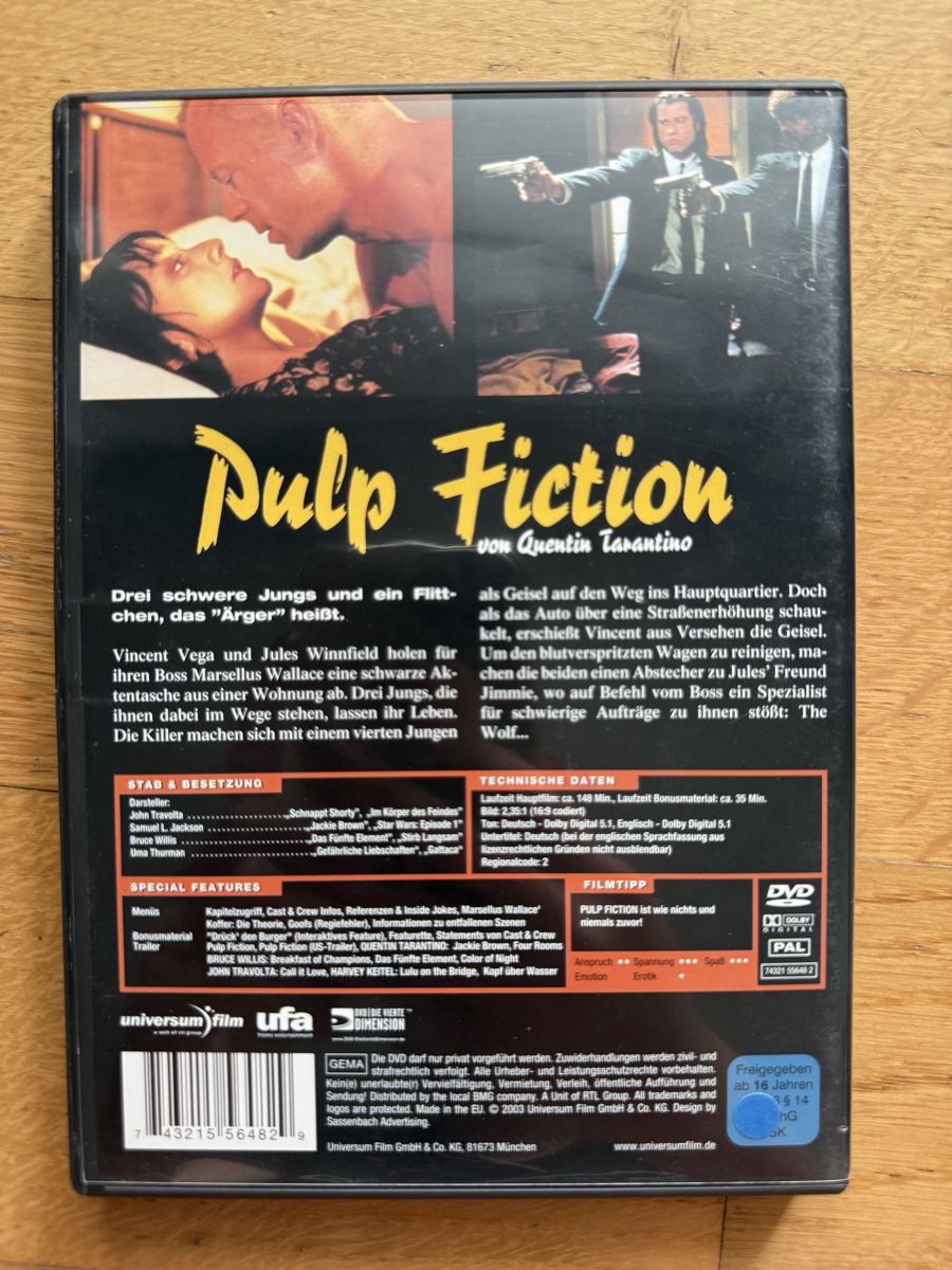 Alle DVDs: Pulp Fiction - DVD – Gebraucht aus Kölliken von nerdorado 1