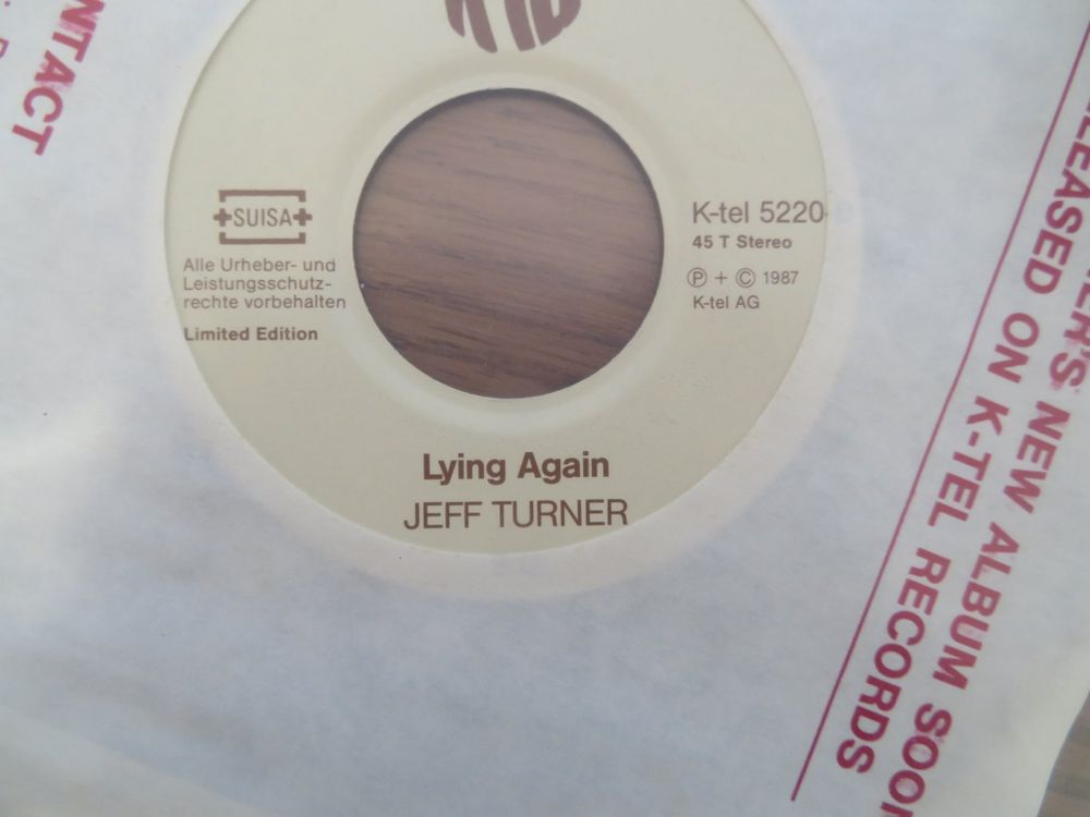 Jeff Turner - Lying Again / I've Been Everywhere Single (Neu (gemäss ...