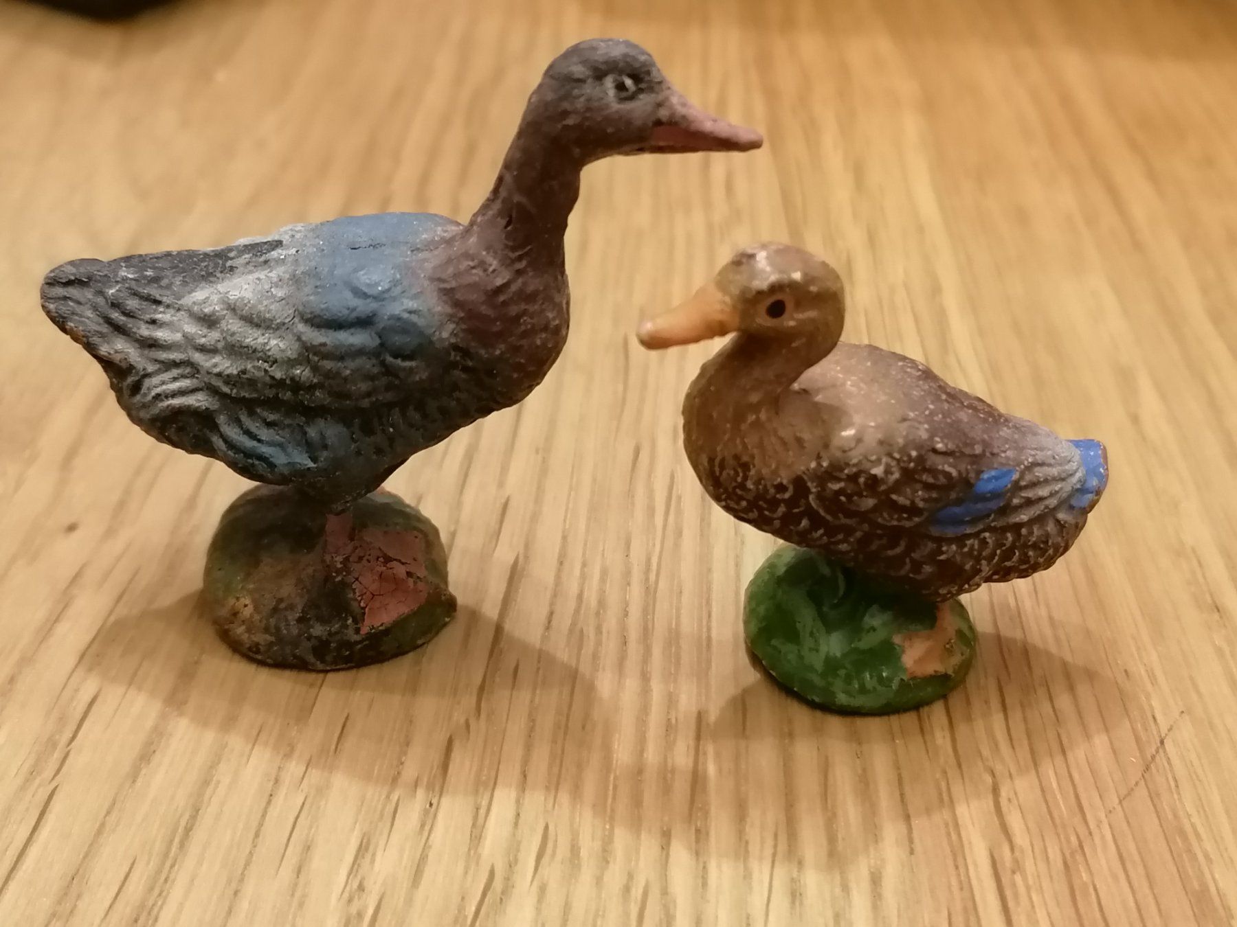 Statuette: Elastolin Tierfiguren - Entenpaar / Erpel und Ente – Usato da Basel venduto da vintagecollector