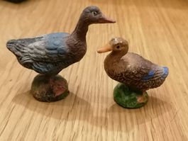 Elastolin Tierfiguren - Entenpaar / Erpel und Ente