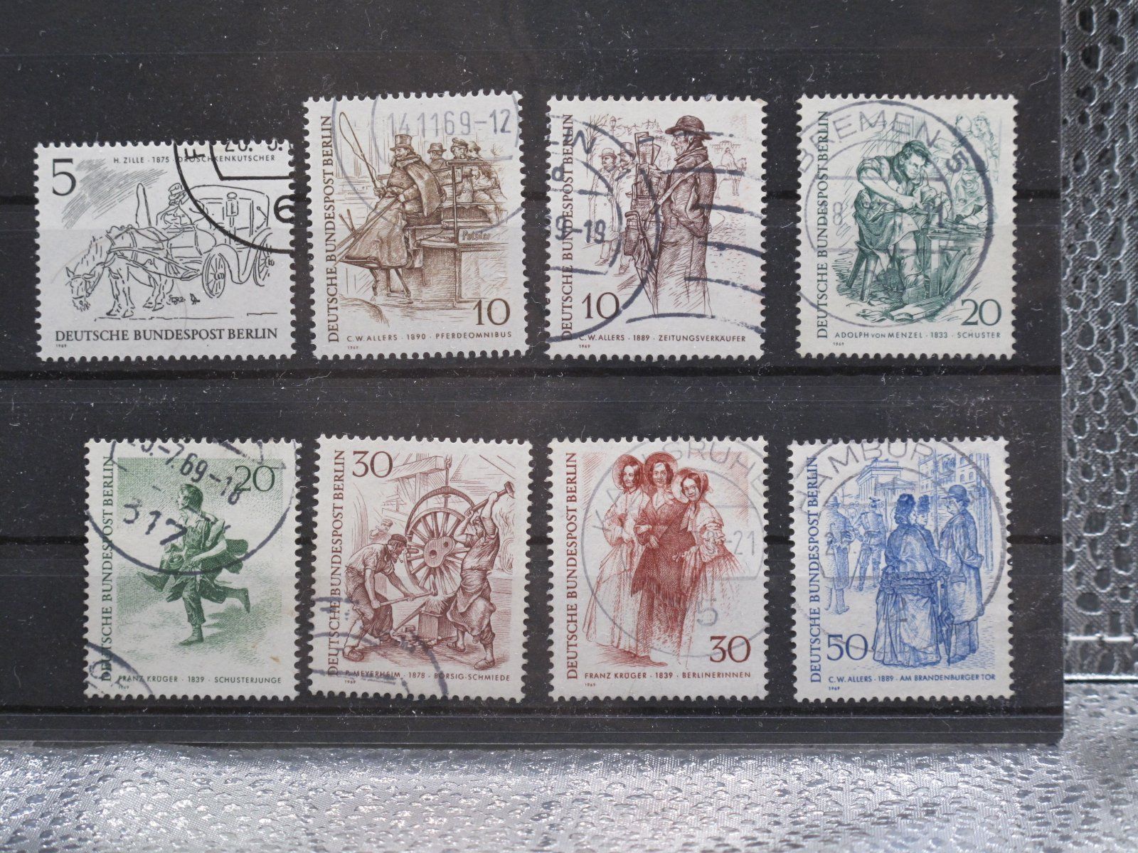 Alle Briefmarken: Berlin 1969 Berliner 19.Jahrhundert gest – Gebraucht aus Wil SG von fva01