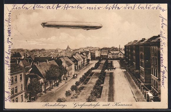 Bilder & Poster: Rendsburg, Grafenstrasse mit Kaserne und – Gebraucht aus Berlin von bartko-reher