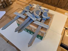 Posten neuer Willkommen Schilder aus Holz H: 70cm ab 1.-