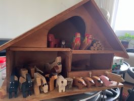 Trauffer Stall Bauernhof Holz mit vielen Tieren andere Marke