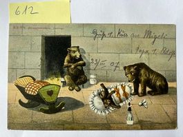 Alte Ansichtskarte Bärenpark Bern Zwillinge, 1907 Stempel