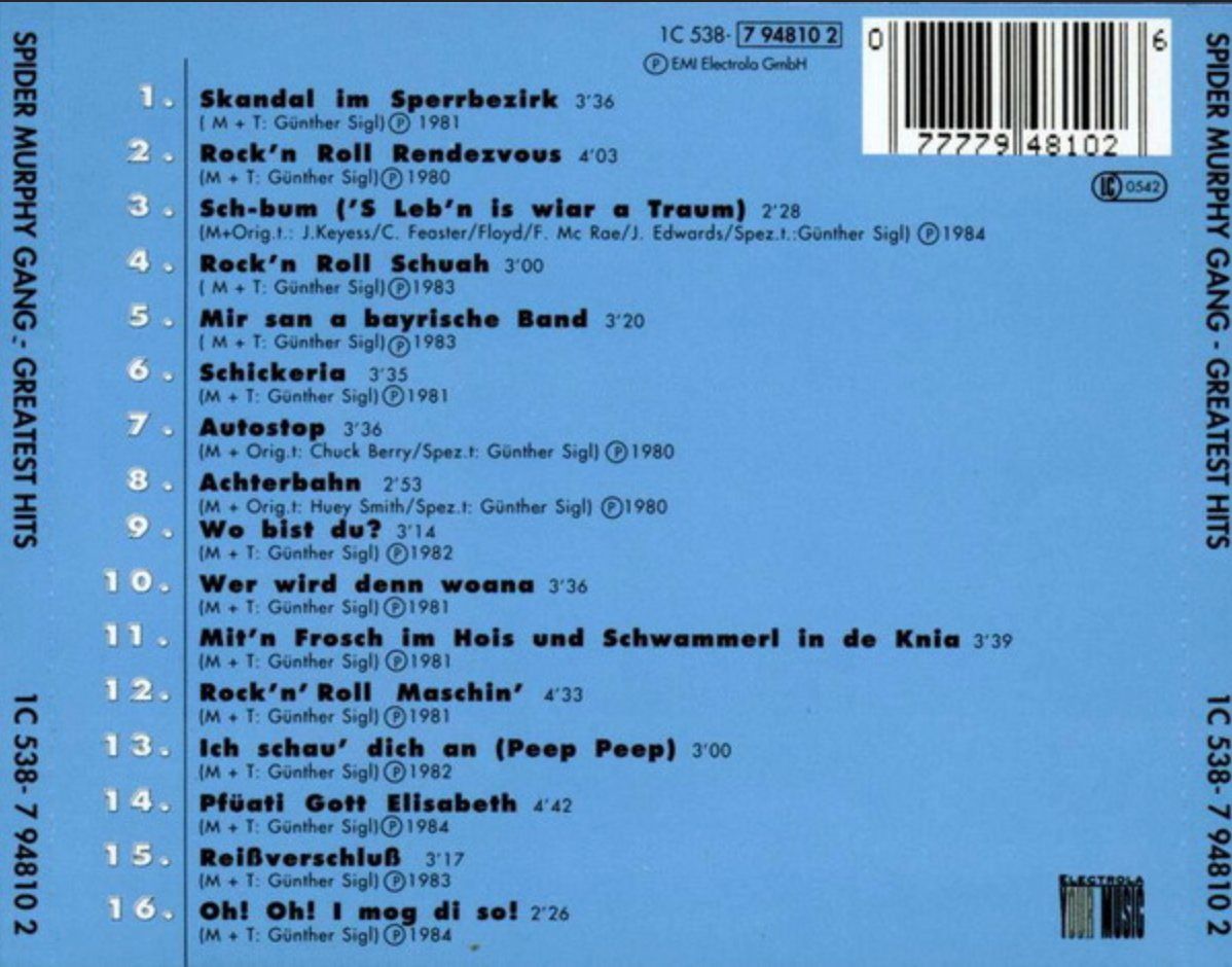 CD: Spider Murphy Gang – Greatest Hits – Usato da Brunnen venduto da Barfly5 1