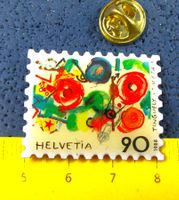TZINGUELY META BRIEFMARKEN PIN GLASIERT ARTE-ART