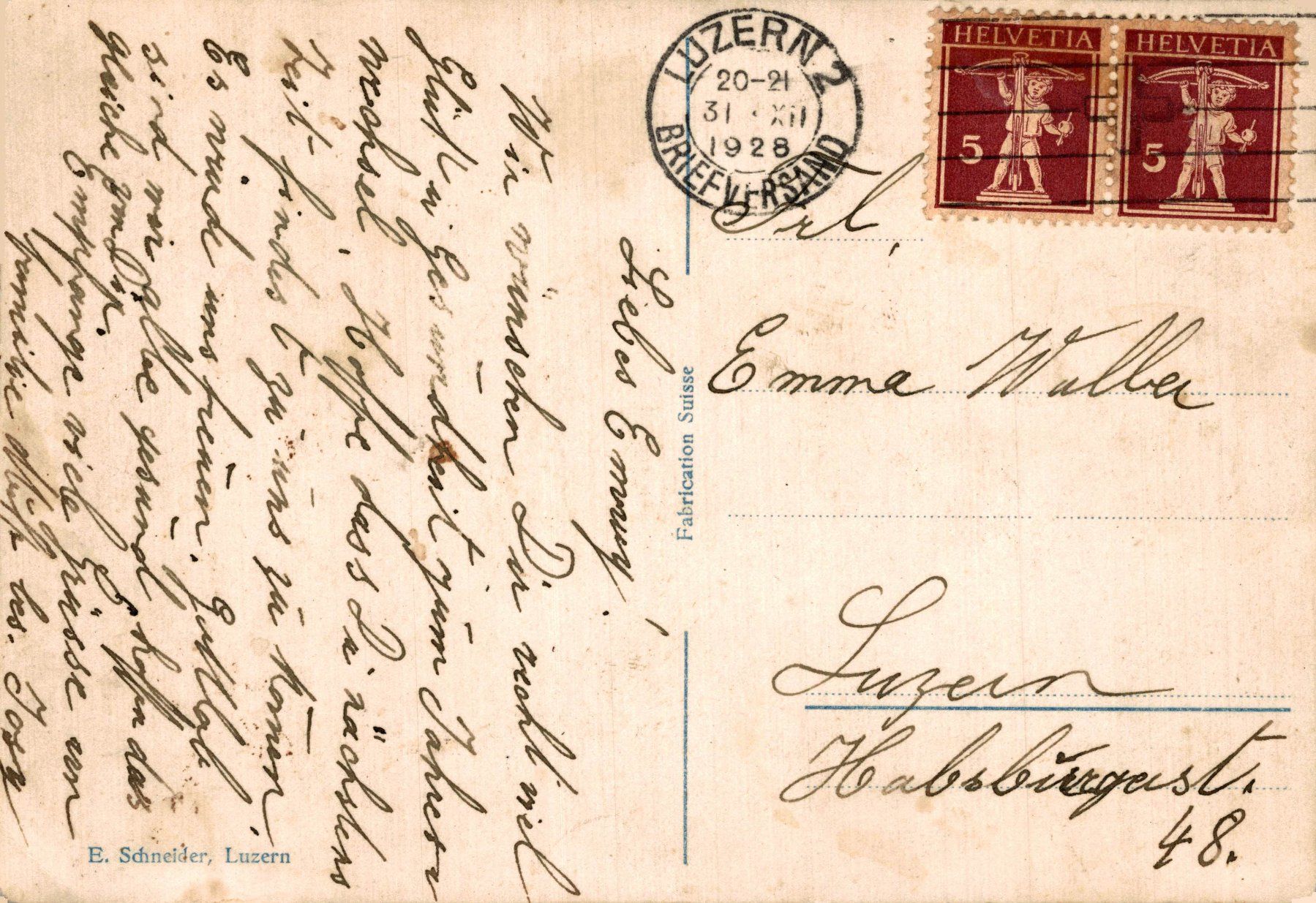 Cartoline postali: Luzern - Wesemlin – Usato da Bronschhofen venduto da Astore 1