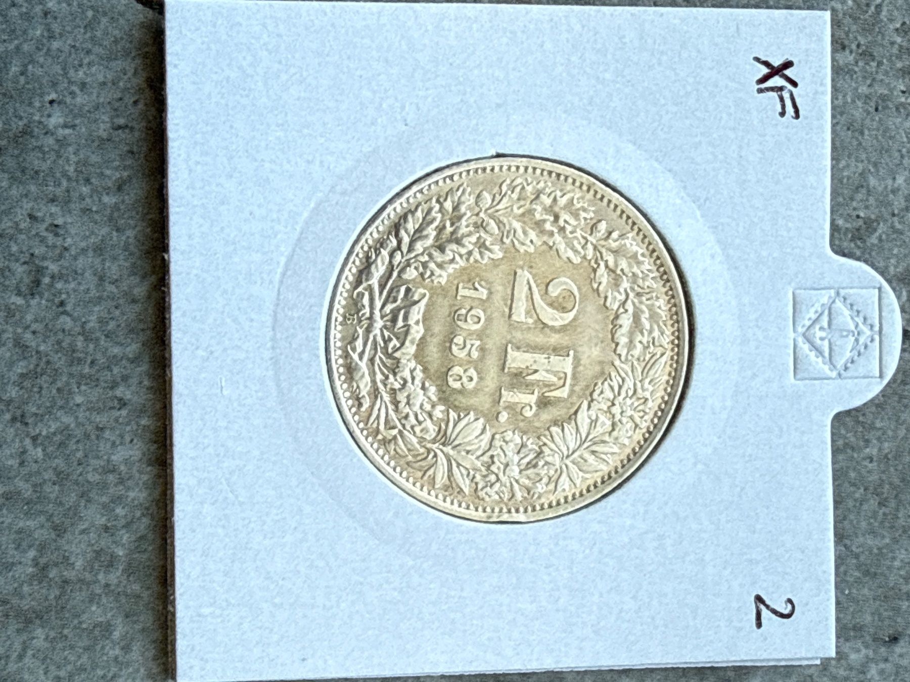 Tutti le monete: Swiss 2 francs 1958 Silver Coin – Usato da Pully venduto da ta571