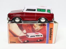 70's Blechauto Krankenwagen, Ambulanz Schwungrad