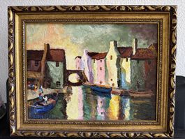 Gemälde mit Goldrahmen, Maurice Letellier, Top Zustand!